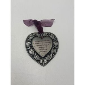 Gloria Duchin 2004 Heart Ornament Stairway‎ to Heaven Memorial Pewter Tone